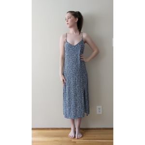 Navy Flower Print Maxi Dress
